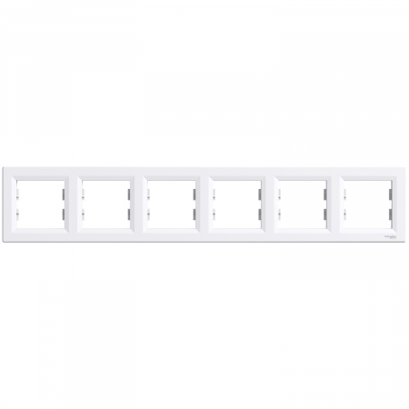 Prize si intrerupatoare - Rama Ornament 6 posturi  Schneider Asfora alb EPH5800621