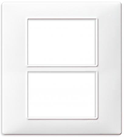 Prize si intrerupatoare - Rama Ornament 6M (3+3) Vimar Plana alb 14659.01