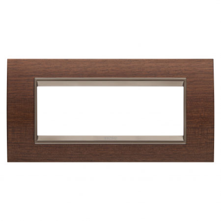 Prize si intrerupatoare - Rama Ornament 6M lemn LUX Gewiss Chorus nuc GW16206WU