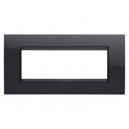 Prize si intrerupatoare - Rama Ornament 6M LUX Gewiss Chorus monocrom negru GW16206YN