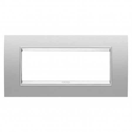 Prize si intrerupatoare - Rama Ornament 6M metal LUX Gewiss Chorus gri magnetic GW16206XR