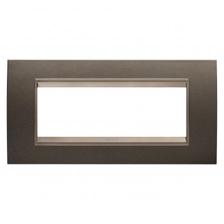 Prize si intrerupatoare - Rama Ornament 6M metal LUX Gewiss Chorus maro anodic GW16206XV