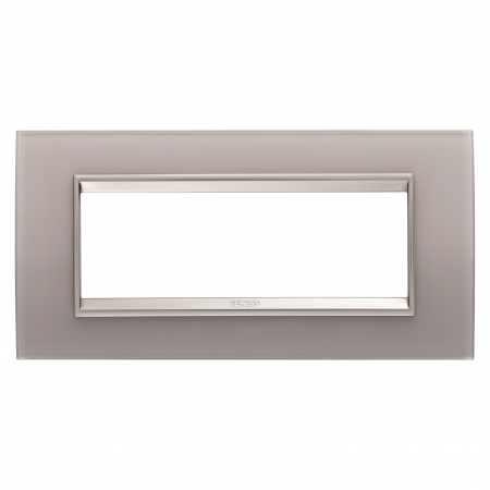 Prize si intrerupatoare - Rama Ornament 6M sticla LUX Gewiss Chorus gri perlat GW16206GP