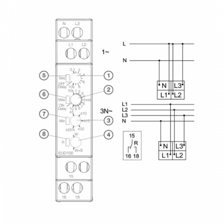 Releu monitorizare tensiune si faza 1P+N/3P(N) Hager EUD100 [2]