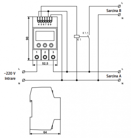 Releu de protectie tensiune 1-50A DigiTop AP-50A [1]