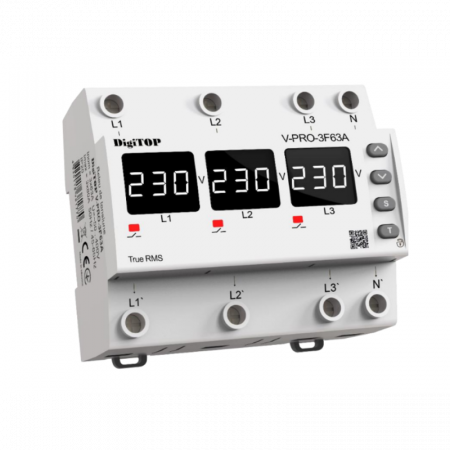Relee - Releu de protectie tensiune trifazat 40A DigiTop V-PRO-3F40A