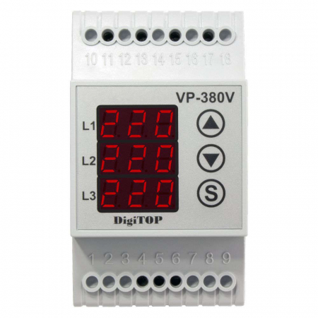 Releu de protectie tensiune trifazat 6A DigiTop VP-380V [0]