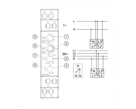 Releu monitorizare tensiune si faza 1P+N/3P(N) Hager EUD100 [2]