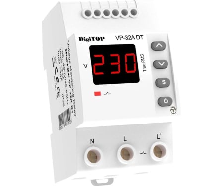 Relee - Releu protectie tensiune monofazat 32A 2P 1 secventa DigiTop VP-32A DT