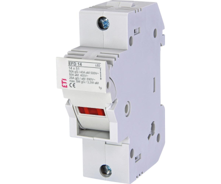 Separatoare de sarcina - Separator cu fuzibil 1P led 50A 14X51mm Eti 002560011