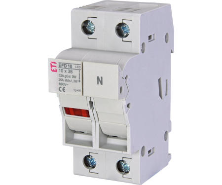 Separatoare de sarcina - Separator cu fuzibil 1P+N led 32A 10X38mm Eti 002540012