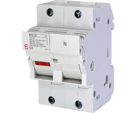 Separatoare de sarcina - Separator cu fuzibil 1P+N led 50A 14X51mm Eti 002560012