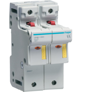 Distributie si comanda electrica - Separator cu fuzibil 2P 50A 14X51mm Hager LS602