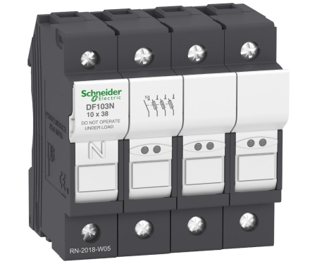 Distributie si comanda electrica - Separator cu fuzibil 3P+N 32A 10X38mm Schneider DF103N