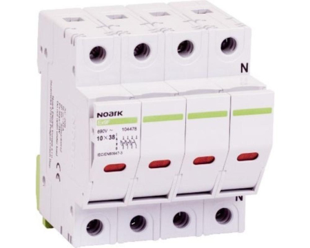 Separatoare de sarcina - Separator cu fuzibil 3P+N led 32A 10X38mm Ex9F Noark 104478
