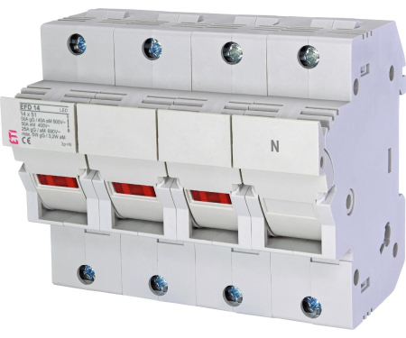 Separatoare de sarcina - Separator cu fuzibil 3P+N led 50A 14X51mm Eti 002560015