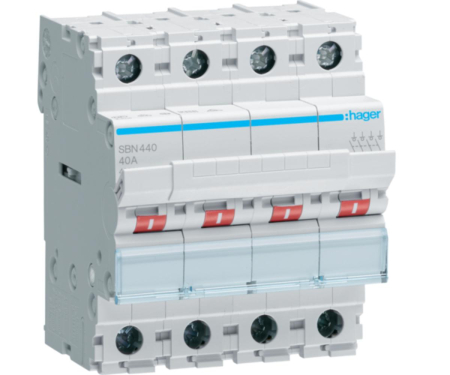 Separatoare de sarcina - Separator de sarcina 4P 40A 400V Hager SBN440