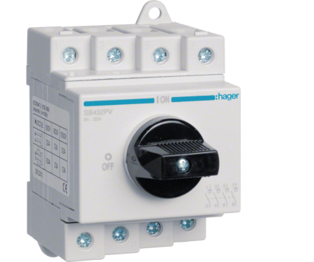 Distributie si comanda electrica - Separator sarcina DC 4P 32A 1000V Hager SB432PV
