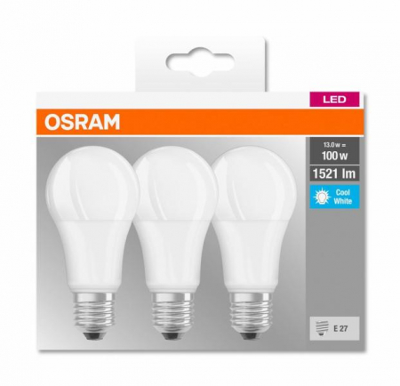 Set 3 becuri A100 LED 13W 1521lm 4000K E27 Osram 4058075819559 [1]