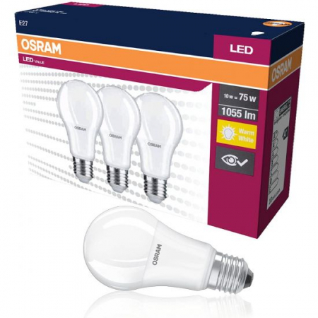 Set 3 becuri A75 LED 10W 1055lm 2700K E27 Osram 4058075385696 [1]