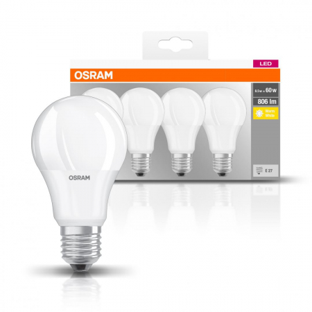 Set 4 becuri A60 LED 8.5W 806lm 2700K E27 Osram 4058075819450 [1]