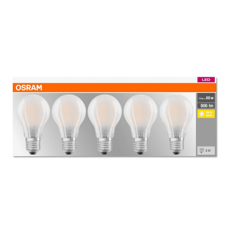 Set 5 becuri A60  LED 7W 806lm 2700K E27 Osram 4058075090620 [1]