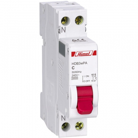 Distributie si comanda electrica - Siguranta automata 10A 1P+N C 4,5ka Himel HDB3WPNC10