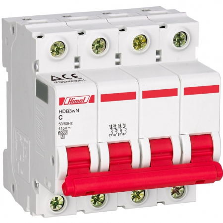 Distributie si comanda electrica - Siguranta automata 4A 4P C 4,5ka Himel HDB3WL4C4