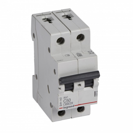 Bipolare 2P - Siguranta automata 50A 2P C 4,5ka Legrand RX3 419702