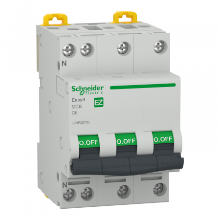 Tetrapolare 3P+N - Siguranta automata 6A 3P+N C 4,5ka Easy9 Schneider EZ9P32706