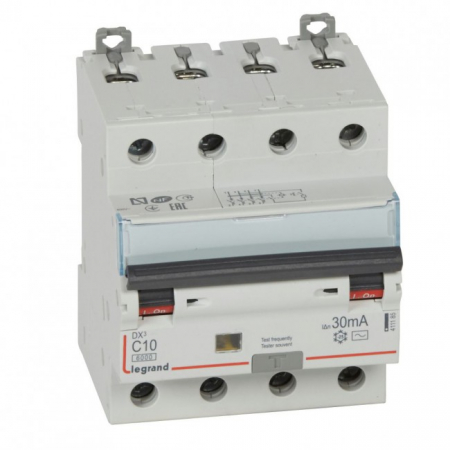 Distributie si comanda electrica - Siguranta Diferential 10A 4P AC 30mA C 10kA Legrand DX3 411185