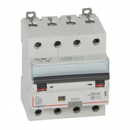 Distributie si comanda electrica - Siguranta Diferential 20A 4P AC 30mA C 10kA Legrand DX3 411187