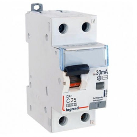 Distributie si comanda electrica - Siguranta Diferential 25A 1P+N 30mA C 6kA Legrand DX3 411004