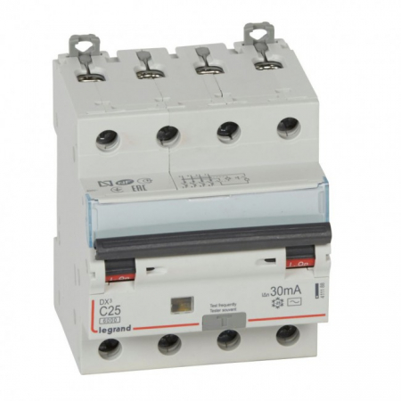 Distributie si comanda electrica - Siguranta Diferential 25A 4P AC 30mA C 10kA Legrand DX3 411188