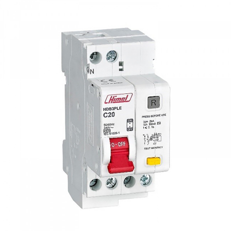 Distributie si comanda electrica - Siguranta diferenţial 32A 1P+N C 30mA 4.5Ka Himel HDB3PLEC32