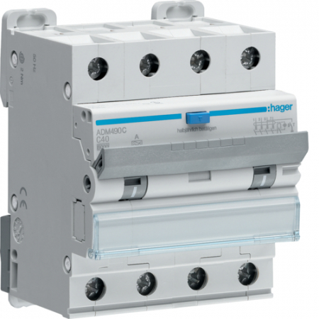 Protectie Diferentiala - Siguranta diferenţial 40A 4P C 30mA 6Ka Hager ADM490C