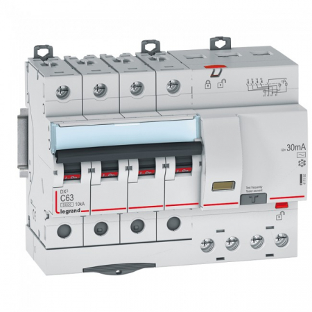 Distributie si comanda electrica - Siguranta Diferential 63A 4P AC 30mA C 10kA Legrand DX3 411192