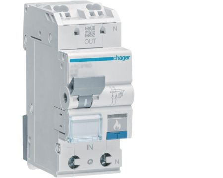Faza+Nul 1P+N - Siguranta MCB+AFDD cu detectie arc electric 1P+N 16A B 6KA Hager ARC916D
