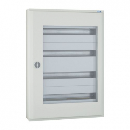 Tablouri metalice - Tablou metalic ST 96 module (4x24) usa sticla IP30 Eaton alb BF-UT-4/96-C