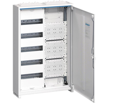 Tablouri metalice - Tablou PT 60M (5x12) cu sectiune multimedia usa plina Hager FWB52K1