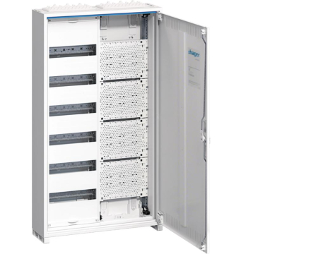 Tablouri metalice - Tablou PT 72M (6x12) cu sectiune multimedia usa plina Hager FWB62K1