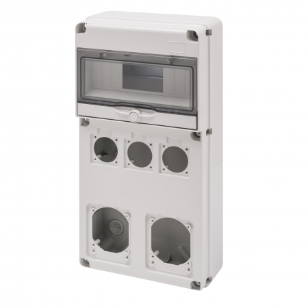 Organizare santier - Tablou Q-DIN 10M 3 prize 16A 50X50 + 2 prize IEC 16/32A Gewiss GW68027N