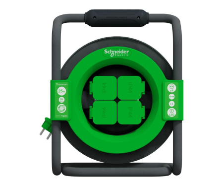 Prelungitoare si derulatoare - Tambur cablu 4 prize cordon 3X1.5 25m IP44 Schneider IMT33147