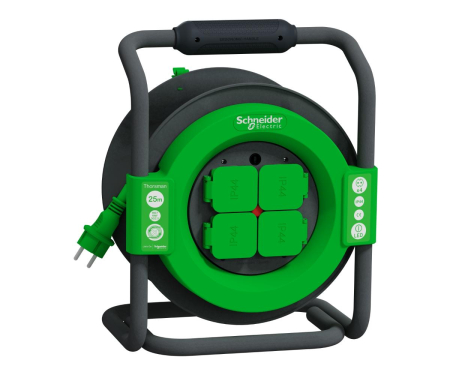Prelungitoare si derulatoare - Tambur cablu 4 prize cordon 3X2.5 25m IP44 Schneider IMT33148