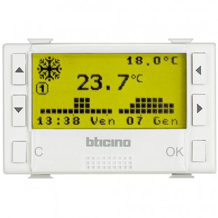 Prize si intrerupatoare - Termostat electronic 3M zilnic/saptamanal Matix Bticino alb AM5721
