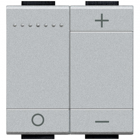 Prize si intrerupatoare - Variator prin apasare Living Light Bticino 2M aluminiu NT4410N
