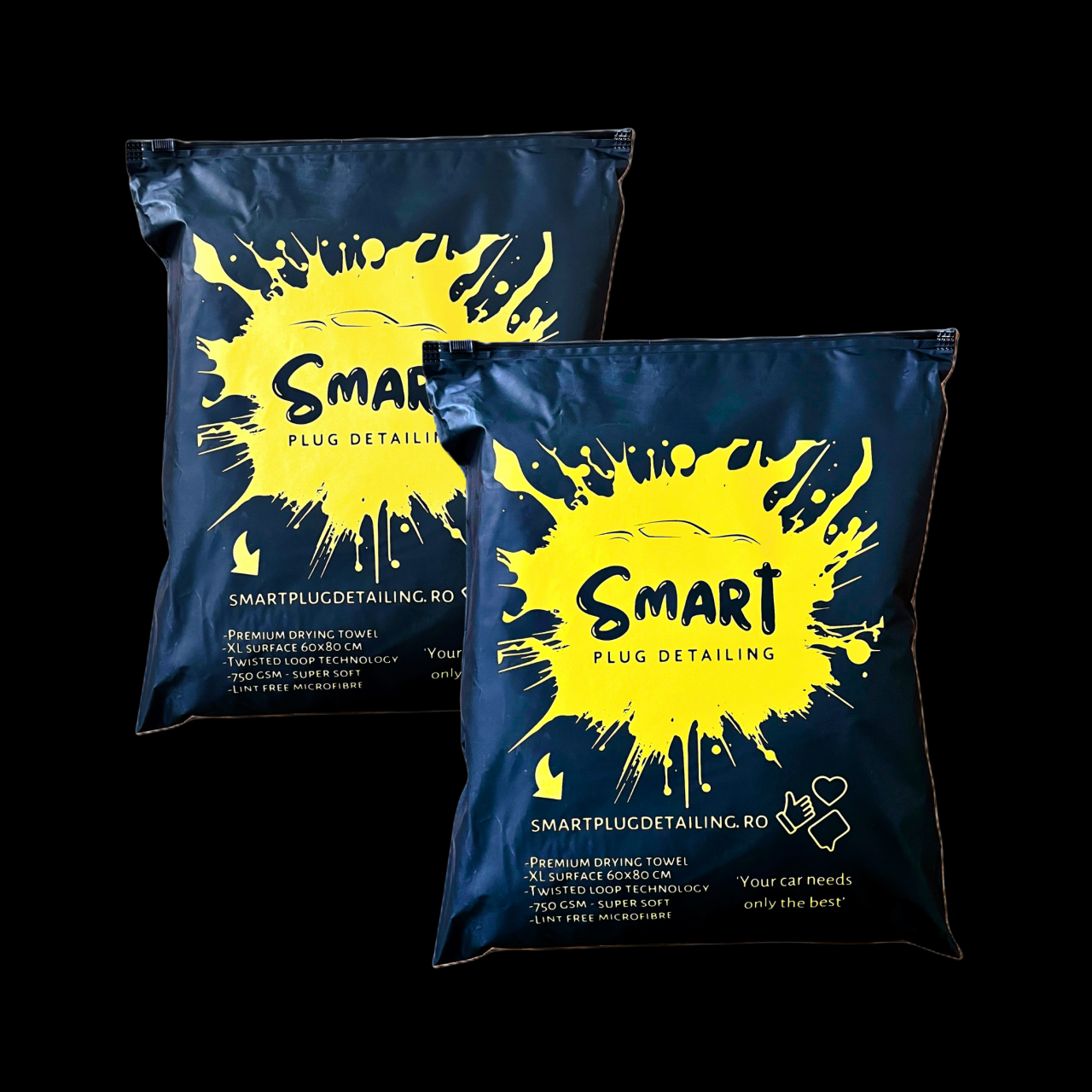 Set 2 X Prosop uscare auto XL, Ultra absorbant, Spotless, Microfibra Twisted Loop, 80x60 cm, 750 GSM [2]