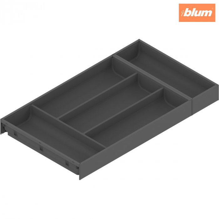 AMBIA-LINE Organizator pt tacâmuri, pentru LEGRABOX/MERIVOBOX Sertar, Plastic/oţel, 5 Compartimente pt tacâmuri, NL=550 mm, Lăţime=300 mm, finisaj gri-orion mat ZC7S550BS3 [1]