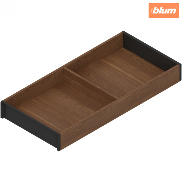 AMBIA-LINE Ramă, pentru LEGRABOX/MERIVOBOX Sertar, Design de lemn, NL=450 mm, Lăţime=100 mm, finisaj Nuc Tenn. / negru-carbon ZC7S450RH1 [1]