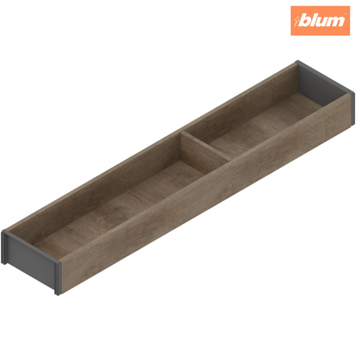 AMBIA-LINE Ramă, pentru LEGRABOX/MERIVOBOX Sertar, Design de lemn, NL=550 mm, Lăţime=100 mm, finisaj Stejar Nebr./gri-orion ZC7S550RH1 [1]